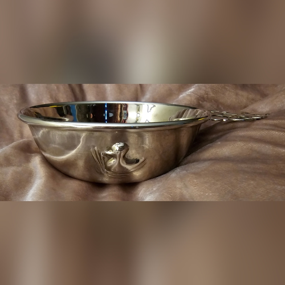 VINTAGE Elegance Silver Porringer Bowl w/Raised Duck